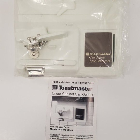 New TOASTMASTER Under Cabinet Electric Can Opener + Knife Sharpener 2209 NOS VTG - Picture 4 of 6